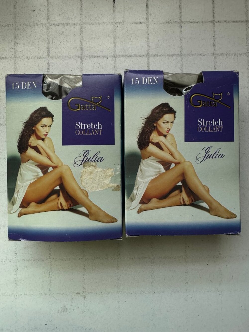 2 X Gatta 15den Classic Women STREATCH COLLANT Tights -COLOR FUMO  SIZE 2/S